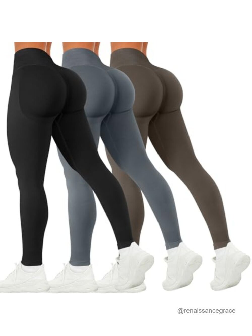 Women's 3 Pack Seamless Workout Leggings Butt Lifting Tummy Control Gym Yoga